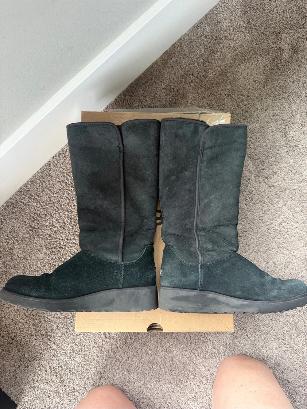 UGG Black Tall Suede Women's Knee Boots